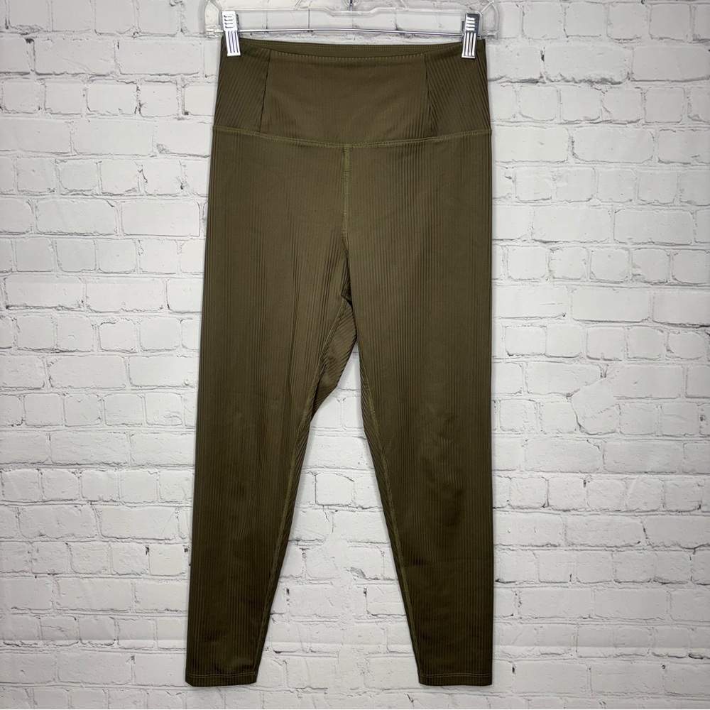 Girlfriend Collective RIB High-Rise Leggings Green Small - Picture 2 of 4